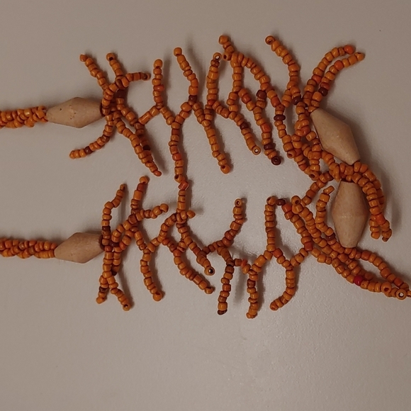 2/$30 Hand crafted Burnt Orange Seed Bead Necklace - Picture 2 of 3